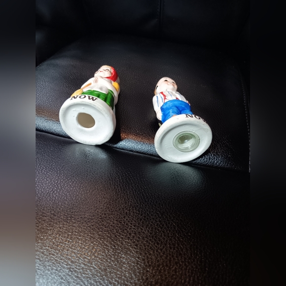 1960's Now and Then salt pepper shakers - Picture 3 of 10